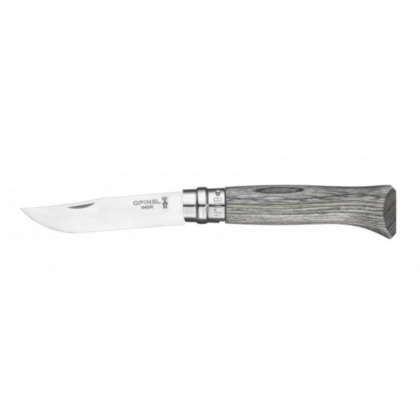 Нож Opinel серии Tradition №08, нержавеющая сталь, береза, серый