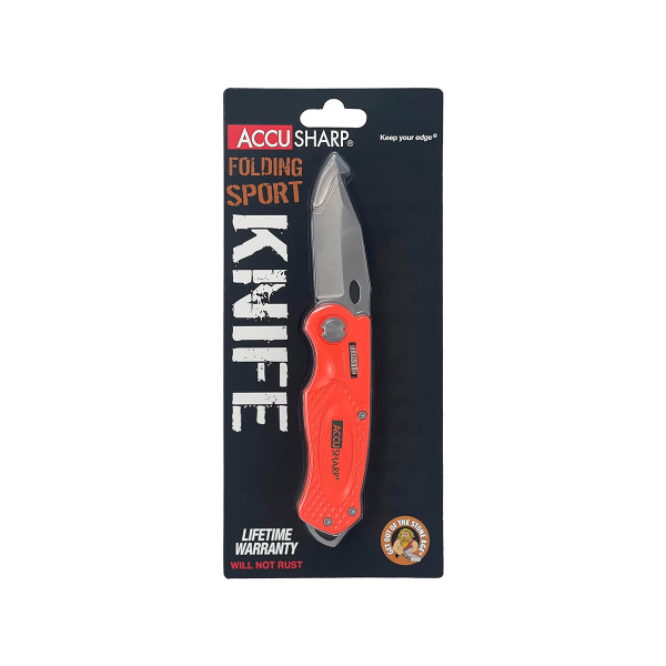 Нож складной AccuSharp Folding Sport Knife нержавеющая сталь оранжевый